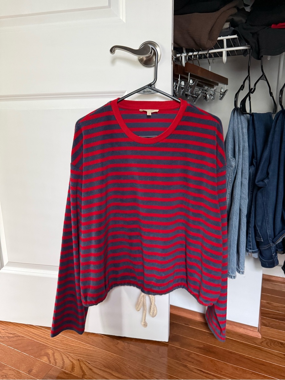 NWOT Madewell tie-waist terry sweater top